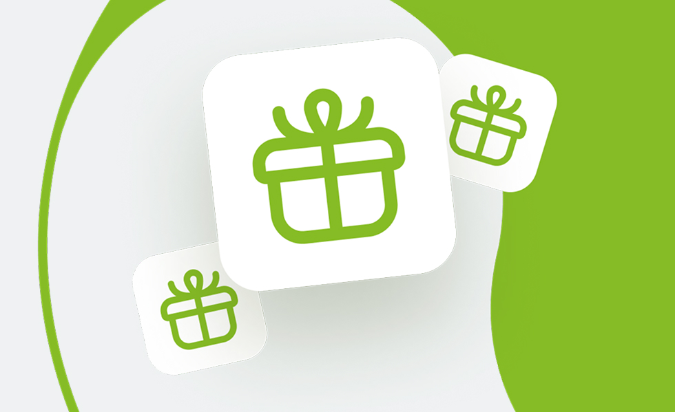 Grünes Geschenk Icon Design